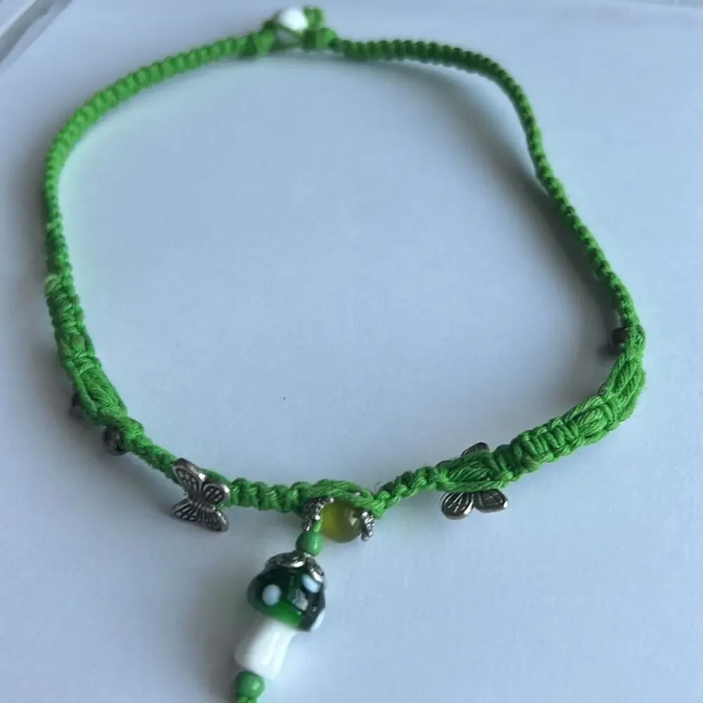 Women’s vintage dainty double layered green charm‎ beaded bracelet one size